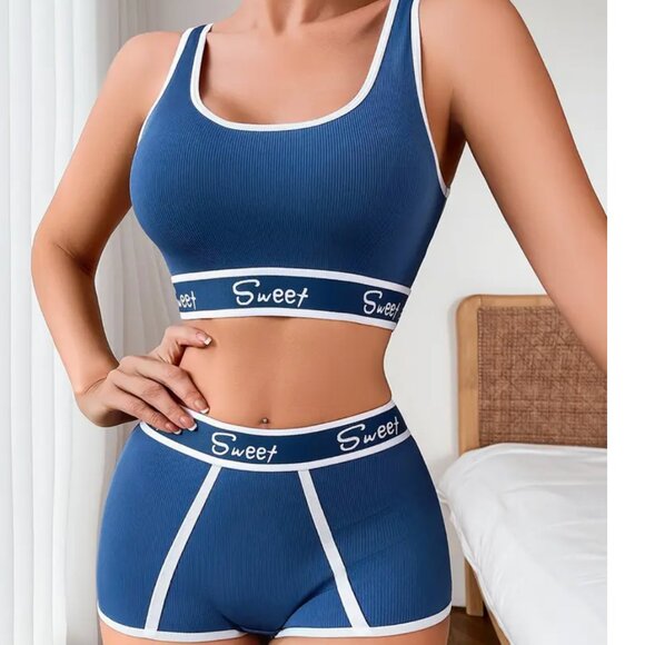 Callie Lives Sweet Love: Athleisure Loungewear High-Waist BoyShort Sets S M L XL - Picture 15 of 16